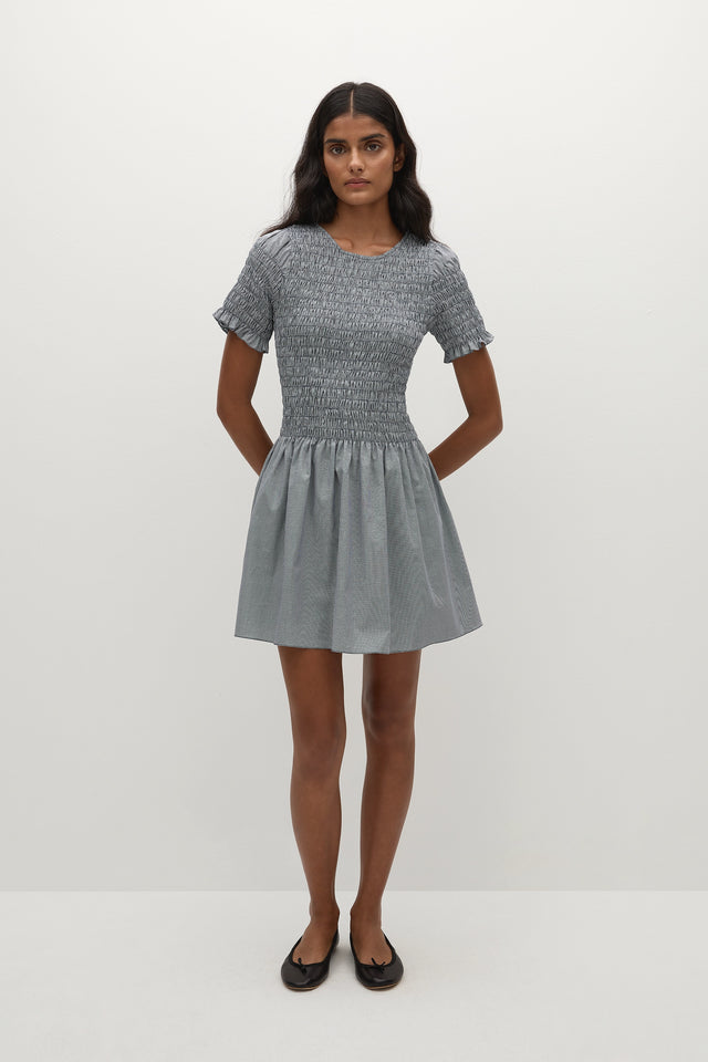 Edda Mini Dress Hanne Gingham Vintage Navy