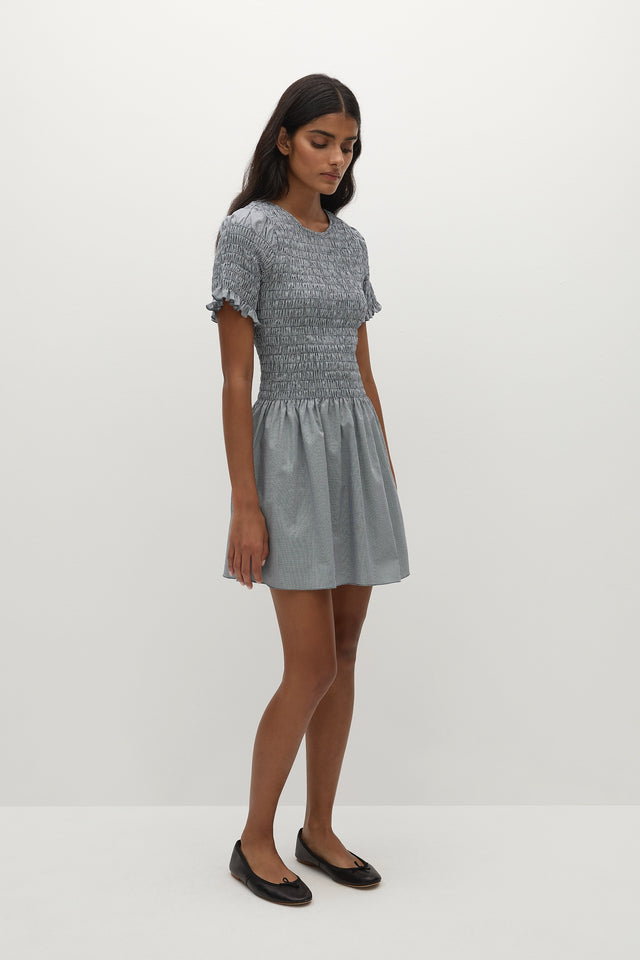 Edda Mini Dress Hanne Gingham Vintage Navy