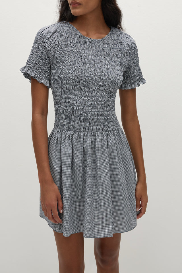 Edda Mini Dress Hanne Gingham Vintage Navy