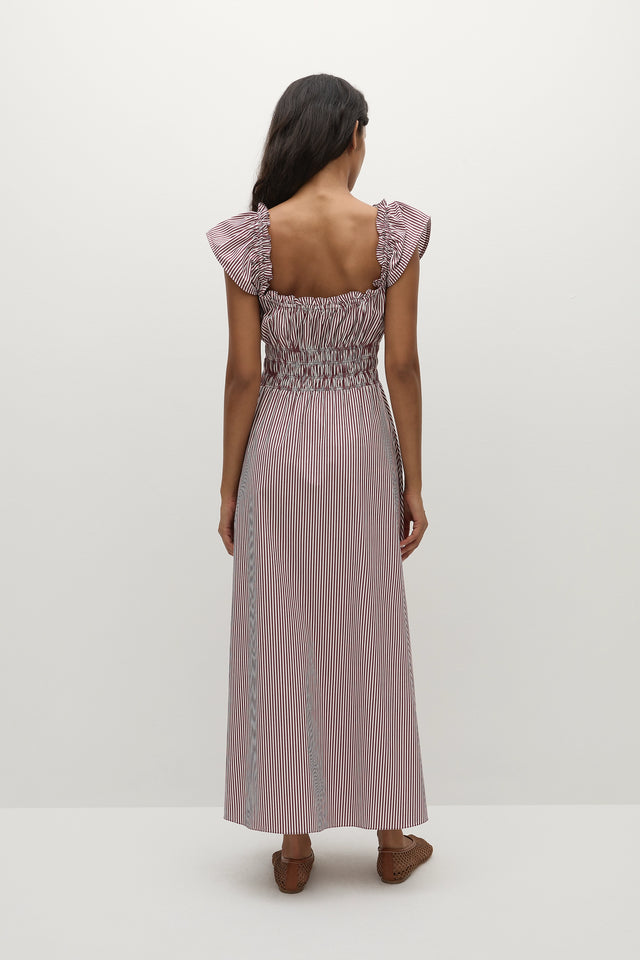 Janne Midi Dress Maia Stripe Burgundy