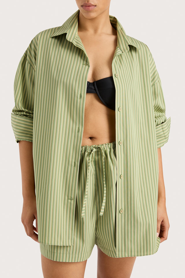 Freja Shirt Green Stripe