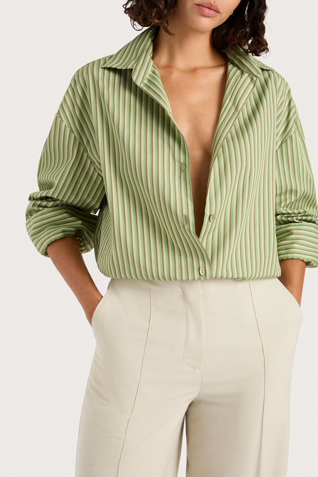 Freja Shirt Green Stripe