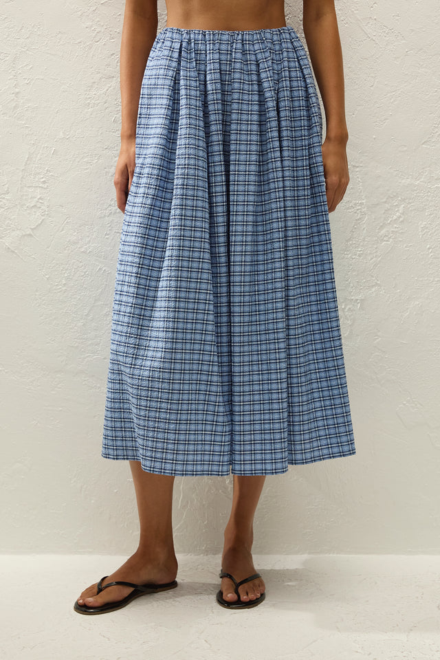 Agora Skirt Vintage Blue Check