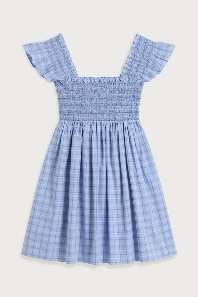 Madeira Mini Dress Jardina Plaid Misty Blue