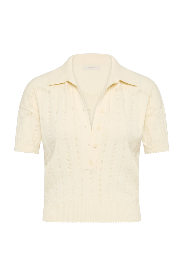 Acme Polo Shirt Maja Pointelle Vintage White