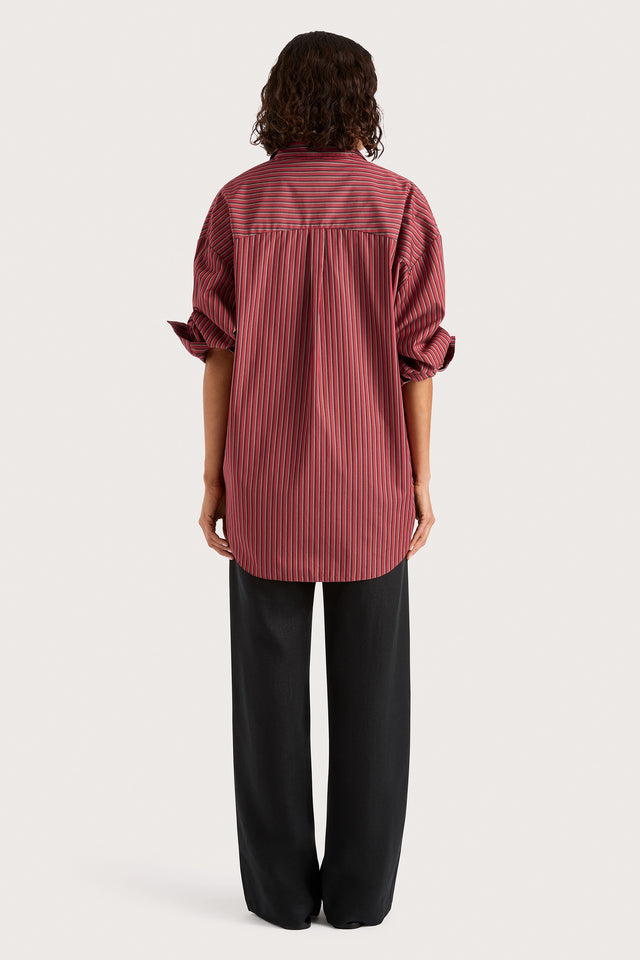 Freja Shirt Wine Stripe