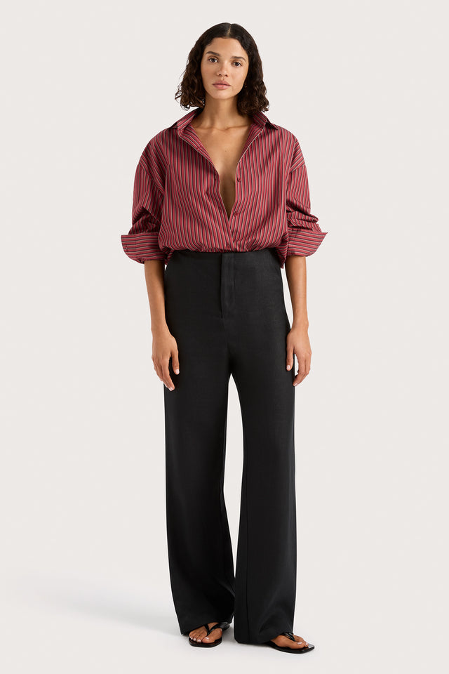 Freja Shirt Wine Stripe