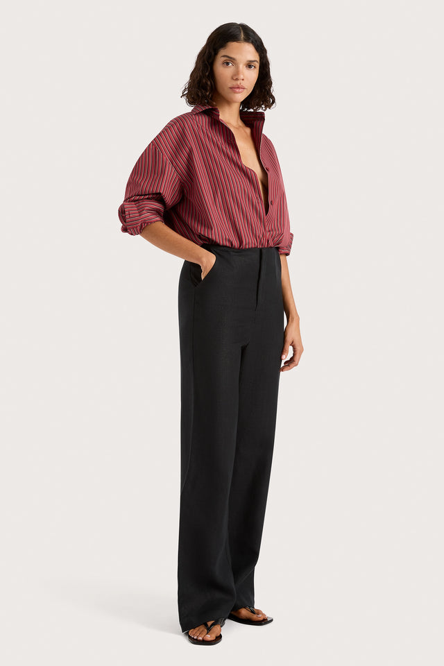 Freja Shirt Wine Stripe