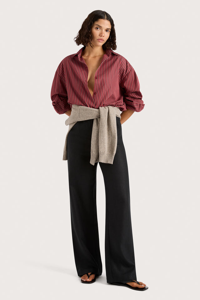 Freja Shirt Wine Stripe