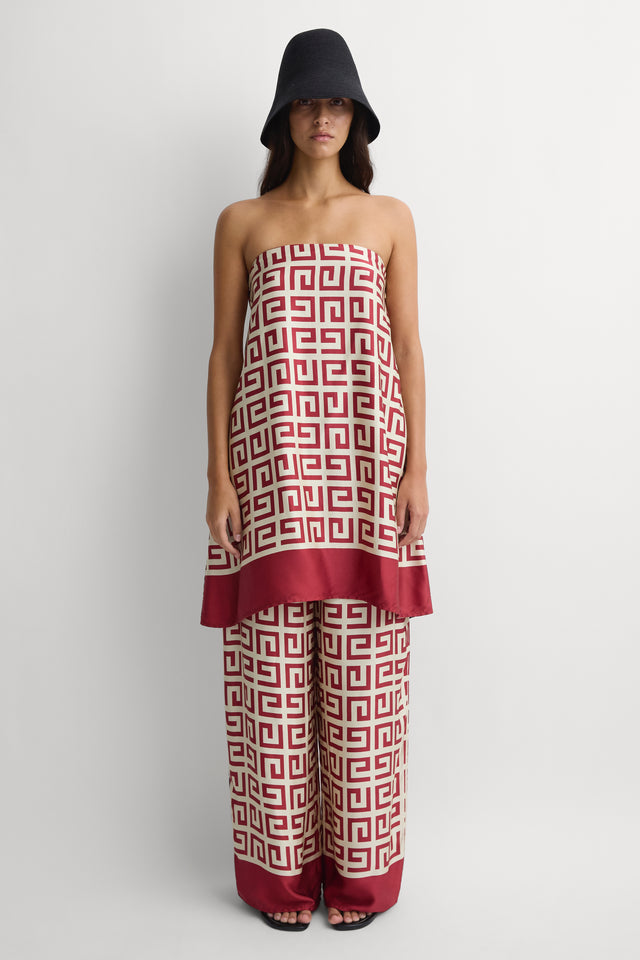 Esmie Tunic Top Meander Cherry