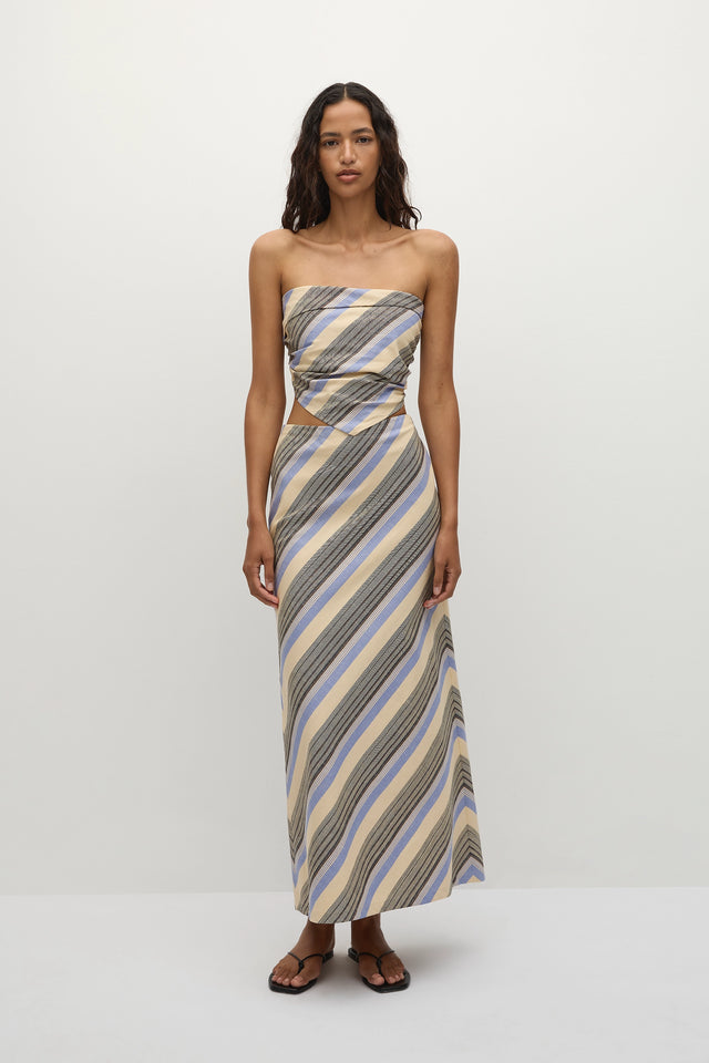 Antibes Strapless Top Marine Stripe