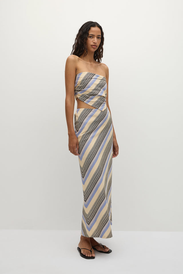 Antibes Strapless Top Marine Stripe