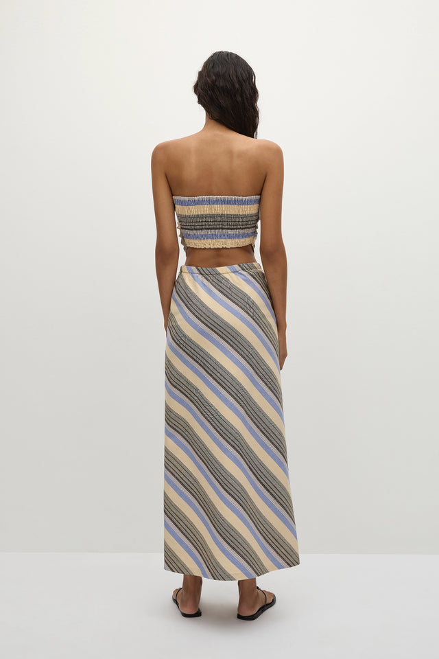 Antibes Strapless Top Marine Stripe