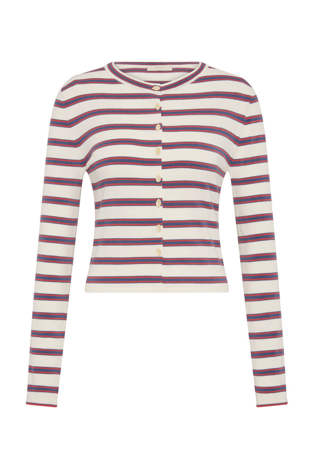 Cinta Cardigan Vintage Breton Stripe Micro
