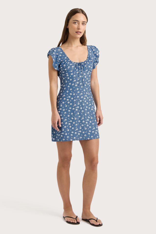 Milau Mini Dress Floral Blue