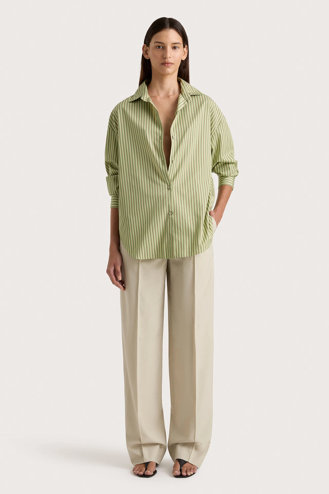 Freja Shirt Green Stripe