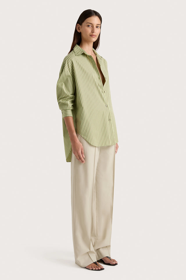 Freja Shirt Green Stripe