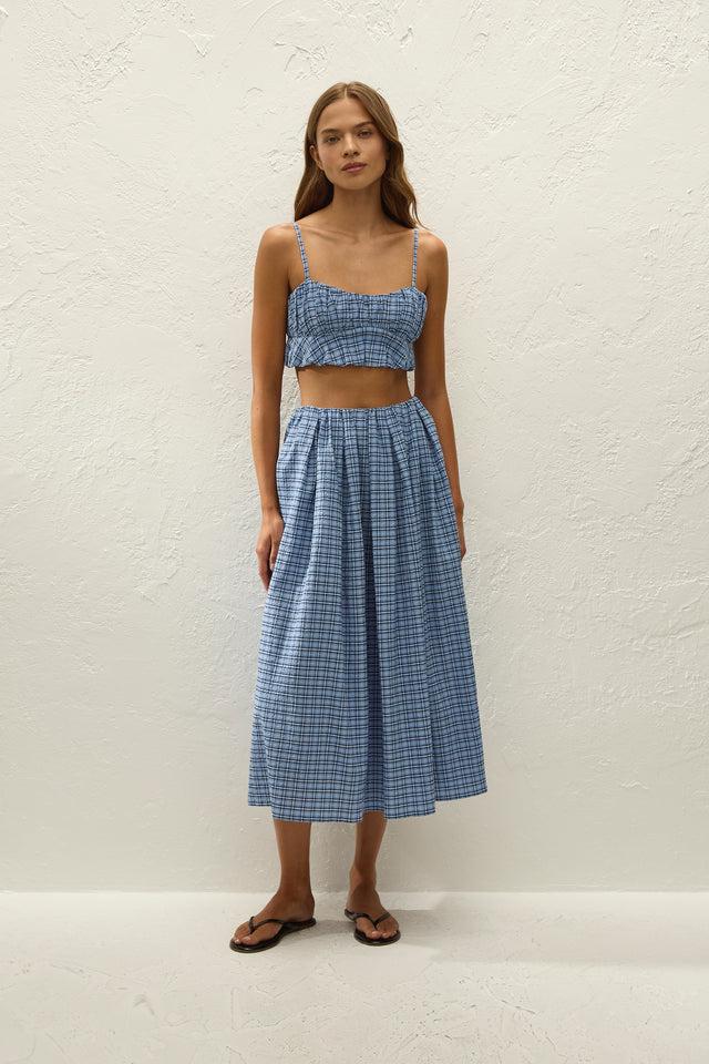 Pelea Top Vintage Blue Check