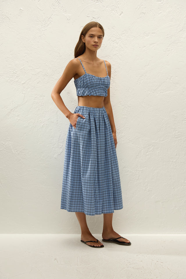 Pelea Top Vintage Blue Check