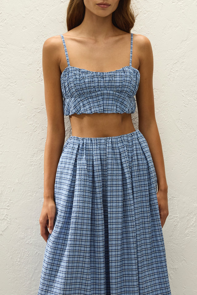 Pelea Top Vintage Blue Check