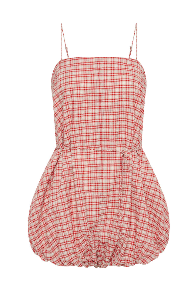 Riatto Playsuit Vintage Red Check