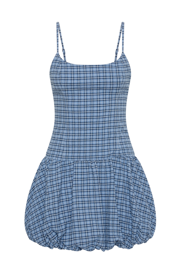Pelea Mini Dress Vintage Blue Check