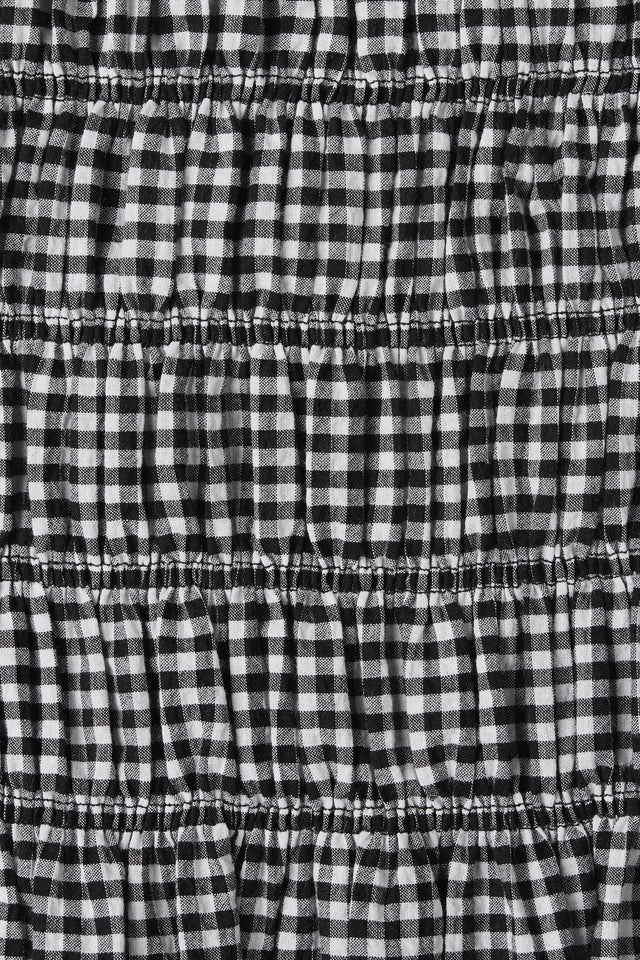 Leya Top Cantinho Gingham Black