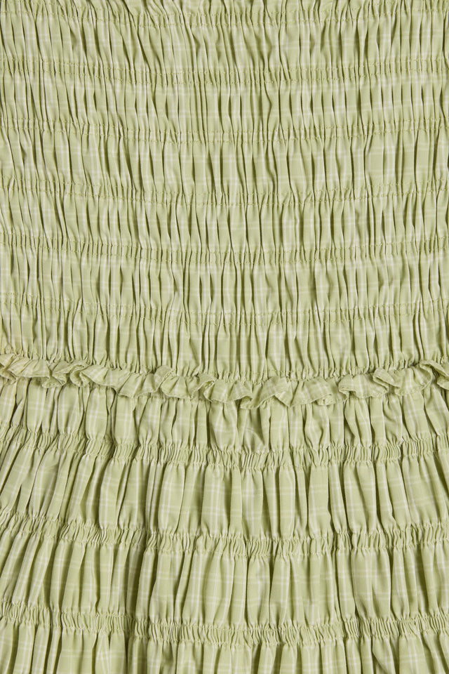 Catalina Midi Dress Micro Check Pistachio
