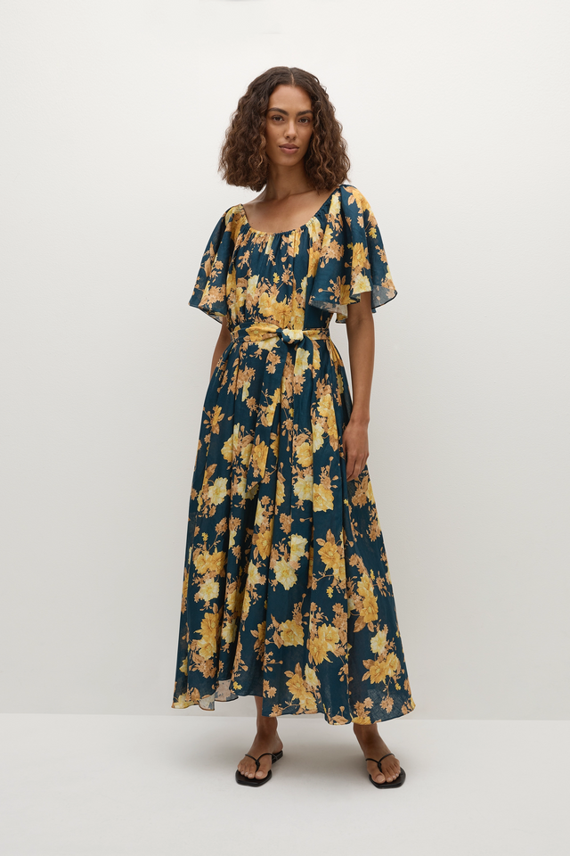 Belen Maxi Dress Nora Floral Navy
