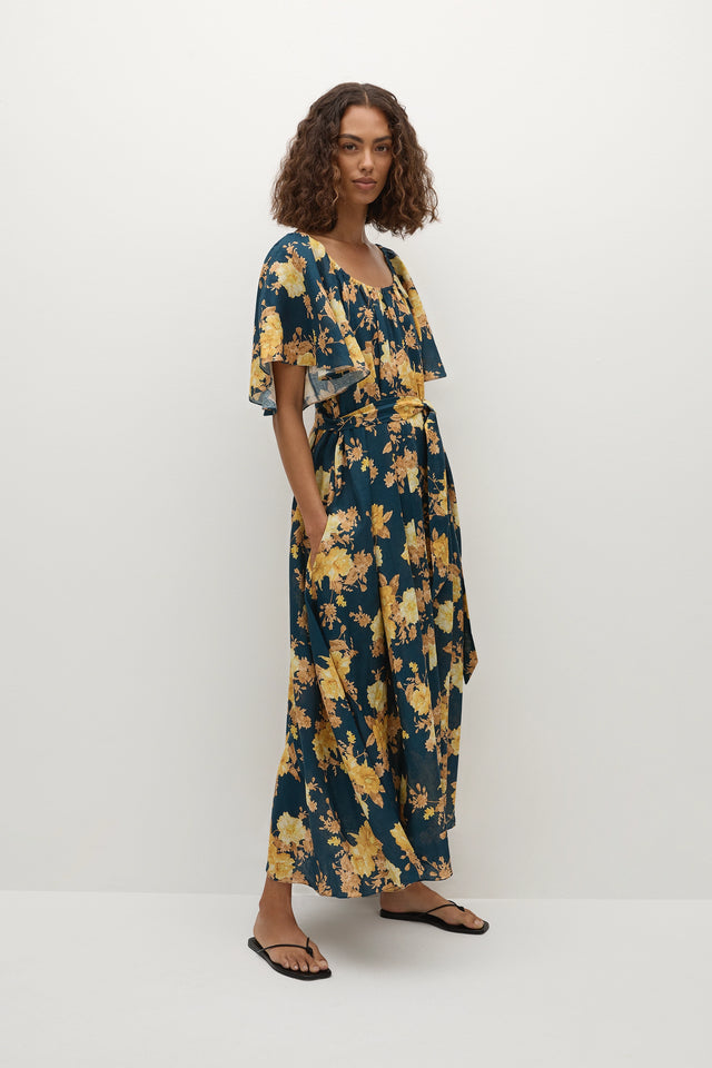 Belen Maxi Dress Nora Floral Navy