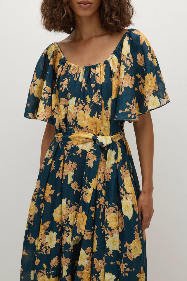 Belen Maxi Dress Nora Floral Navy