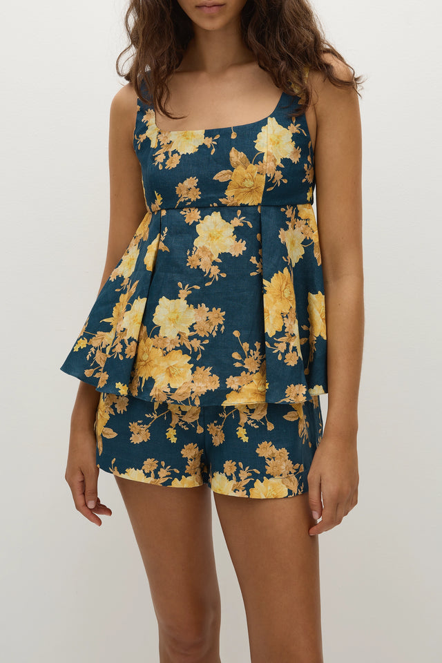 Ellie Top Nora Floral Navy