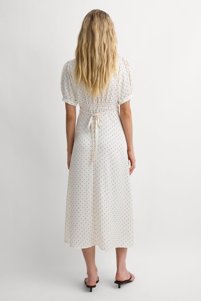 Bellavista Midi Dress Polka Dot Antique White Brick