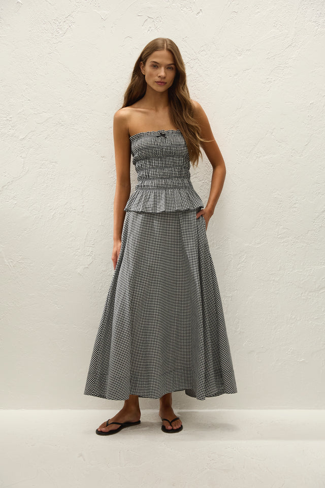 Leceia Skirt Cantinho Gingham Black