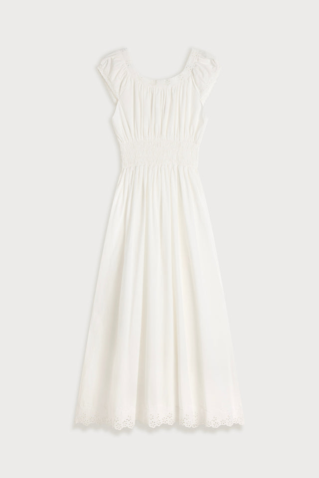 Leboni Midi Dress Esperanza Lace Antique White