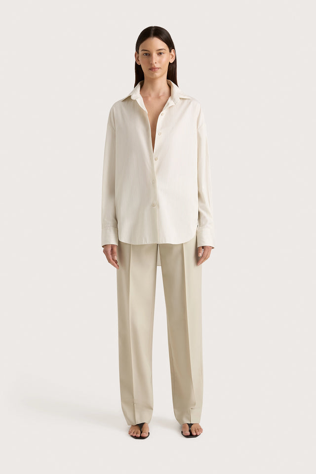 Freja Shirt Cream Pinstripe