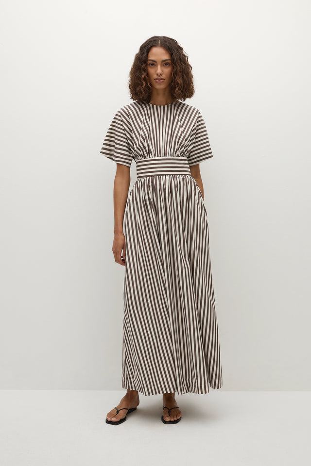 Oda Maxi Dress Norway Stripe Espresso
