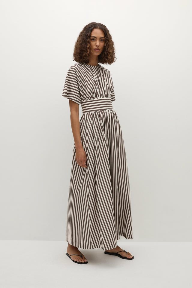 Oda Maxi Dress Norway Stripe Espresso