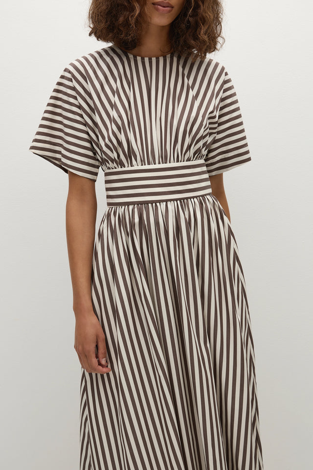 Oda Maxi Dress Norway Stripe Espresso