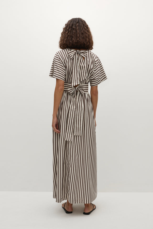Oda Maxi Dress Norway Stripe Espresso
