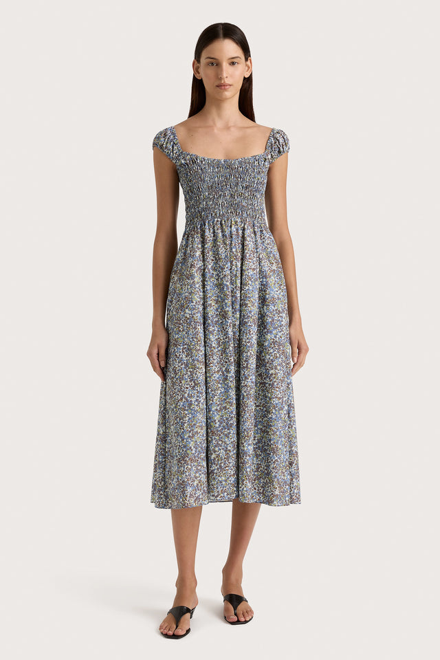 Lene Midi Dress Meander Blue