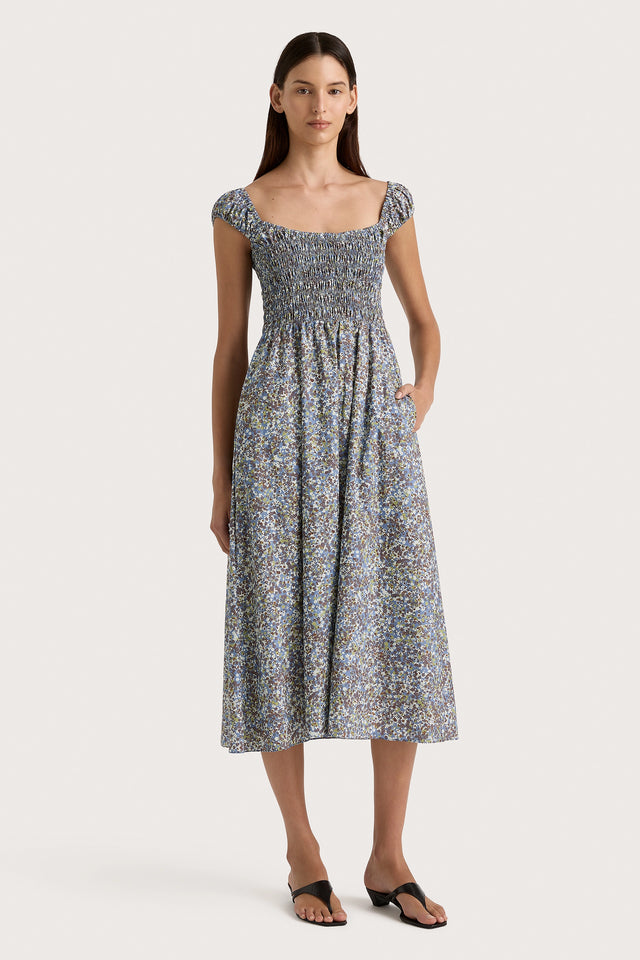 Lene Midi Dress Meander Blue