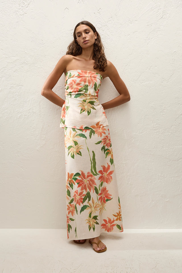 Eleanore Strapless Top Jardines Floral