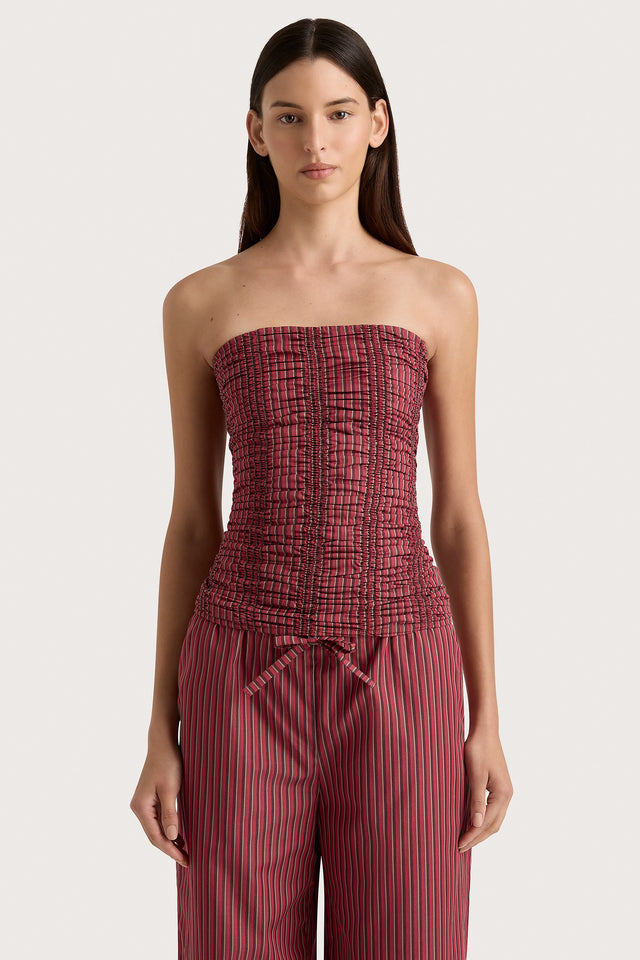 Jilliane Top Wine Stripe