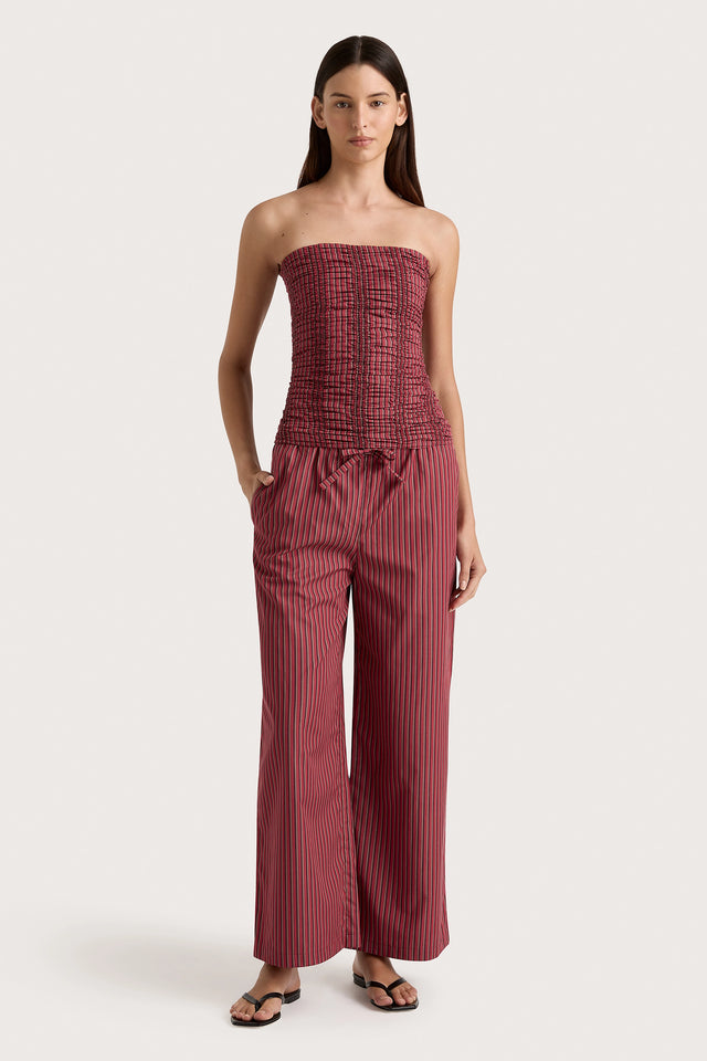 Freja Pant Wine Stripe