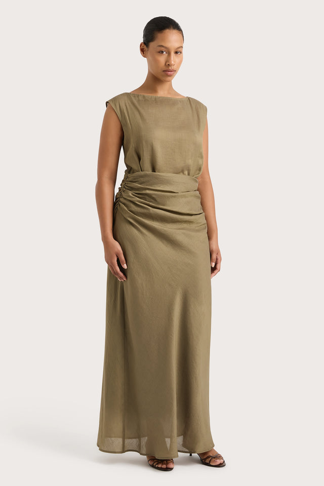 Adelia Maxi Dress Khaki