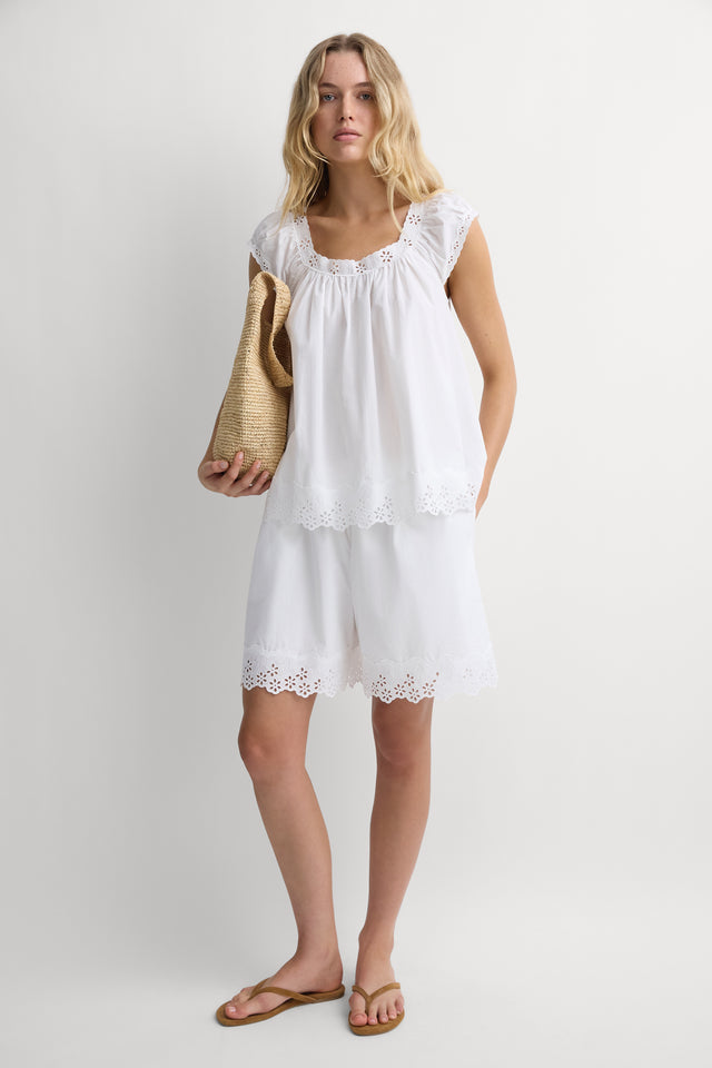 Avani Short Esperanza Lace Antique White