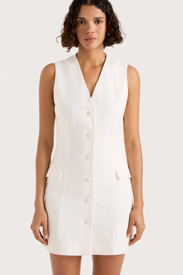 elouise mini dress white Lovers and Friends Eloise Embellished Mini Dress in White