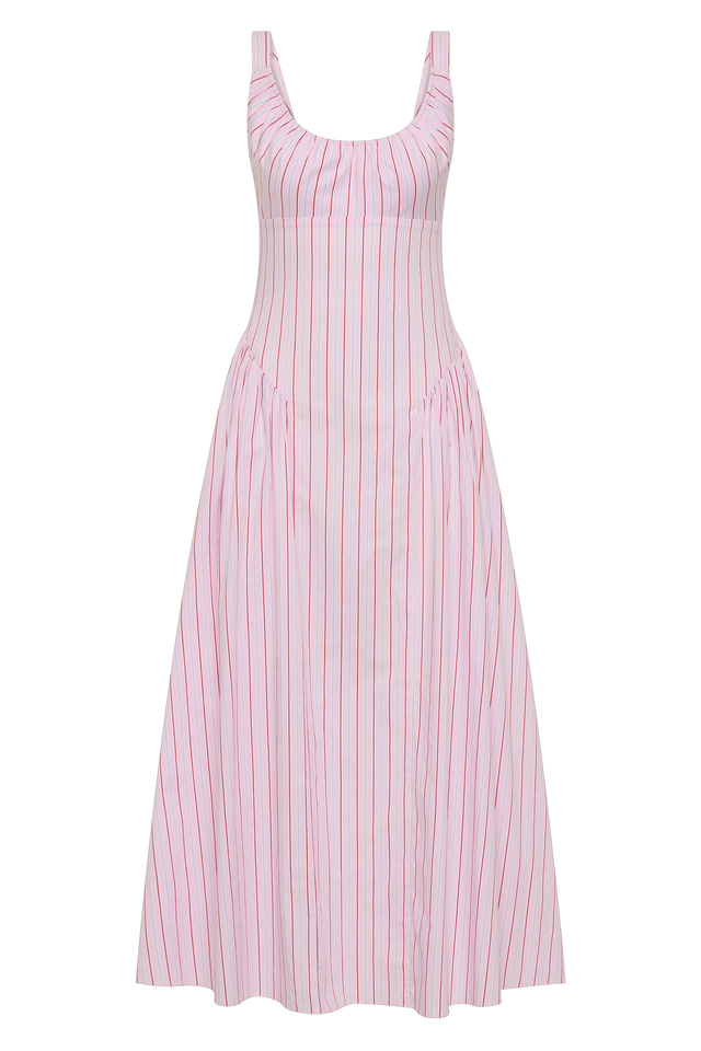 Marcella Midi Dress Fiori Stripe Palazzo
