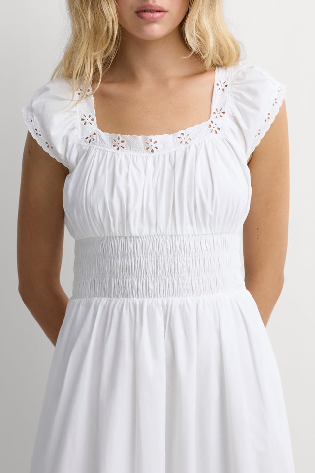 Leboni Midi Dress Esperanza Lace Antique White